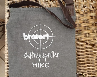 Schort voor mannen en vrouwen, met naam, BBQ-schort geborduurd kookschort, gepersonaliseerde schorten, kerstcadeau vriend