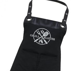 Grillschort voor mannen met een grappig ontwerp – ideaal cadeau-idee voor grillmeesters, perfect accessoire schwarz/ schwarz