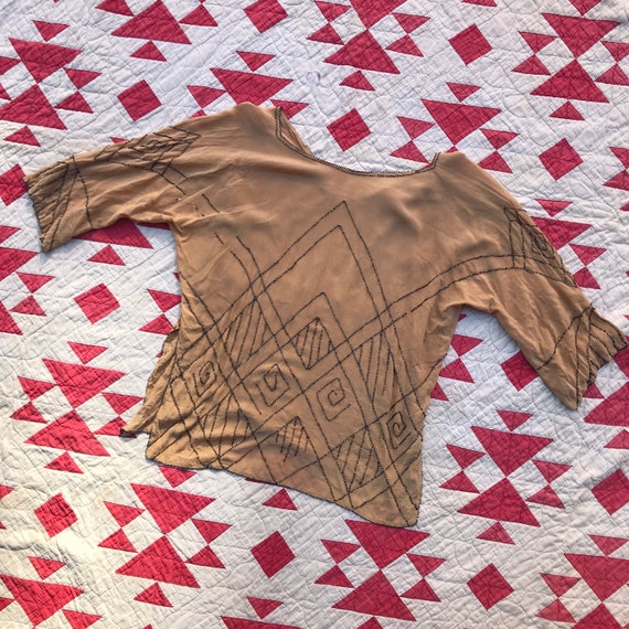 Beaded Chiffon 1920s Blouse Tunic