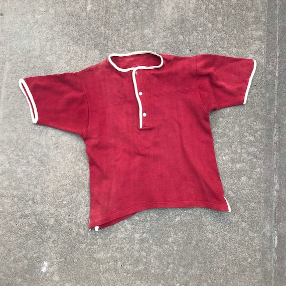 Vintage Red Short Sleeve Sweatshirt
