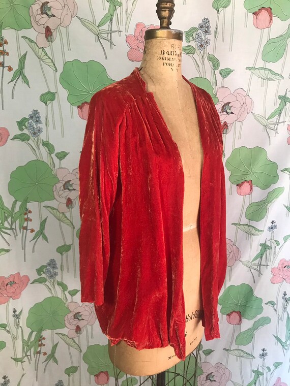 20s 30s Orange Velvet Jacket