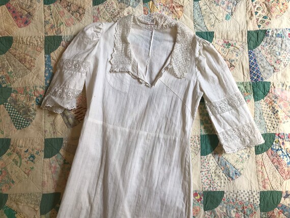 Edwardian | 1920s White Cotton Dress