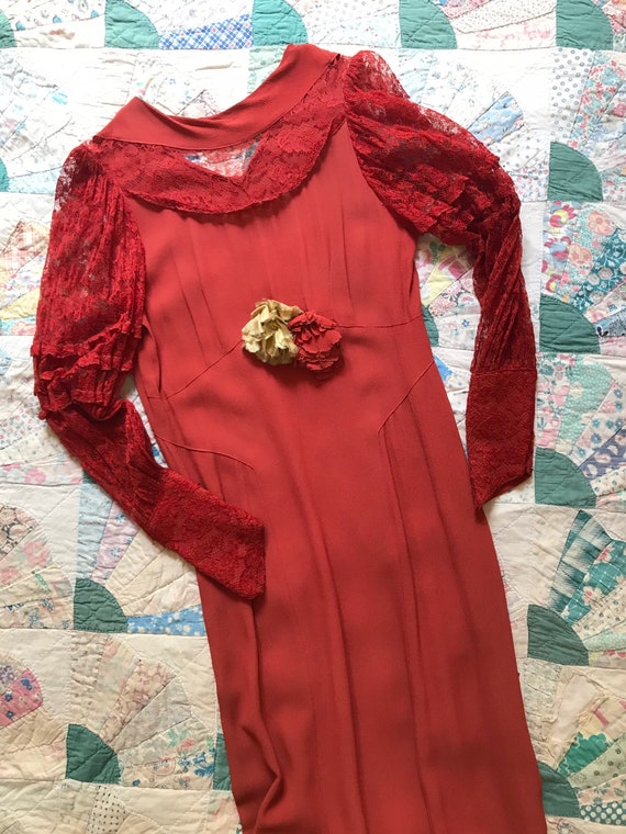 1930s red dress