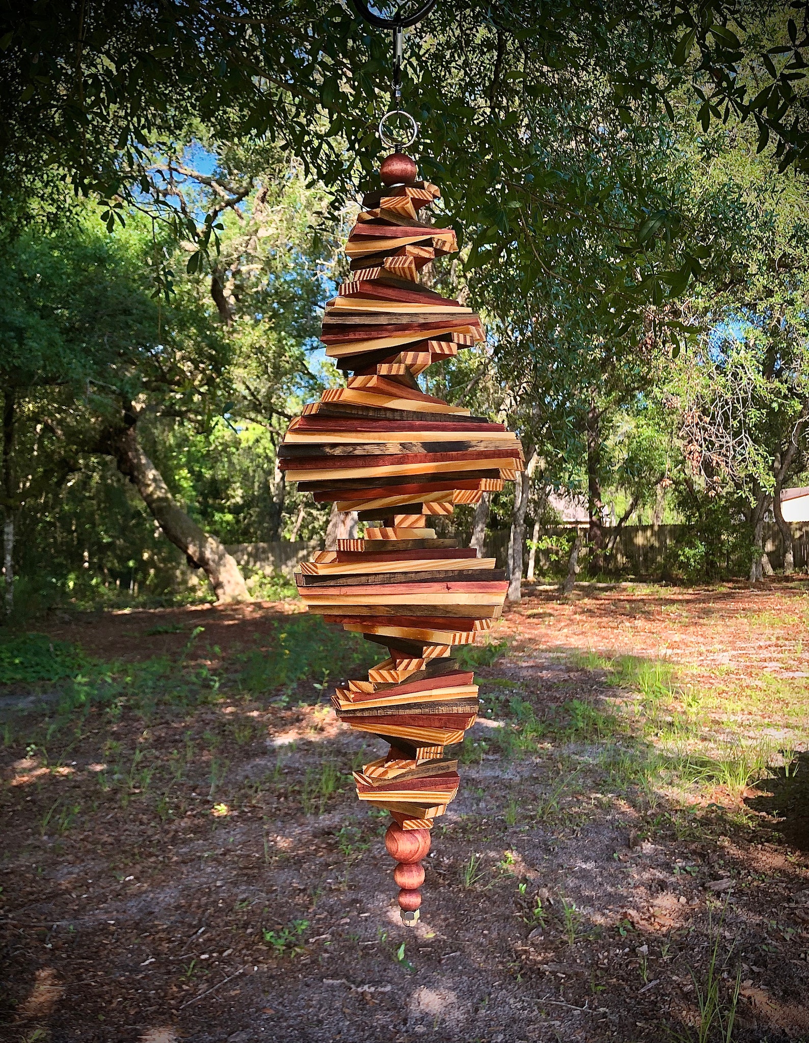 Wooden Spiral Wind Spinner Etsy