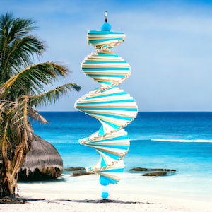 Wooden Spiral Wind Spinner BEACHCOMBER