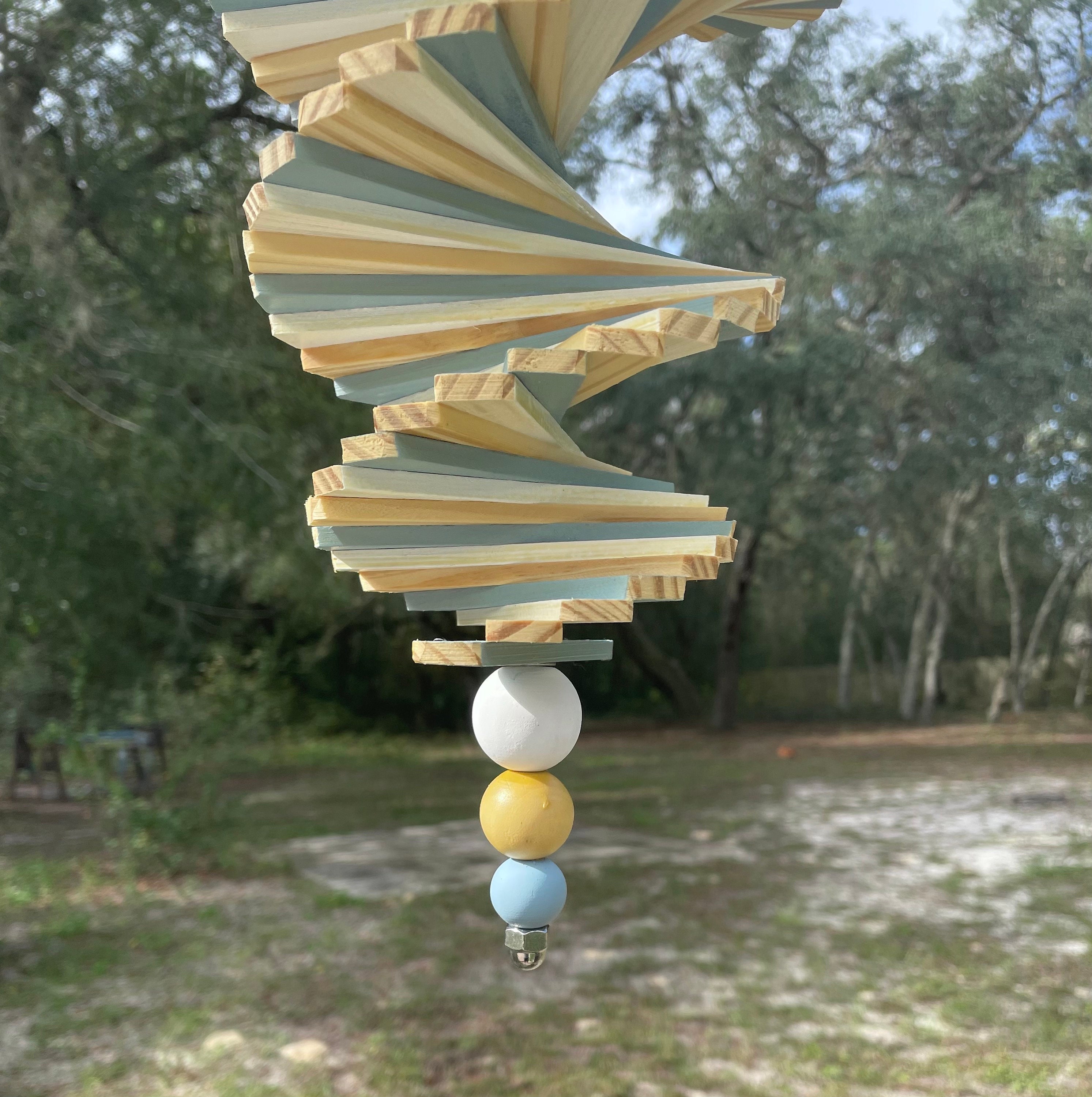Wooden Spiral Wind Spinner OCEAN BREEZE Etsy