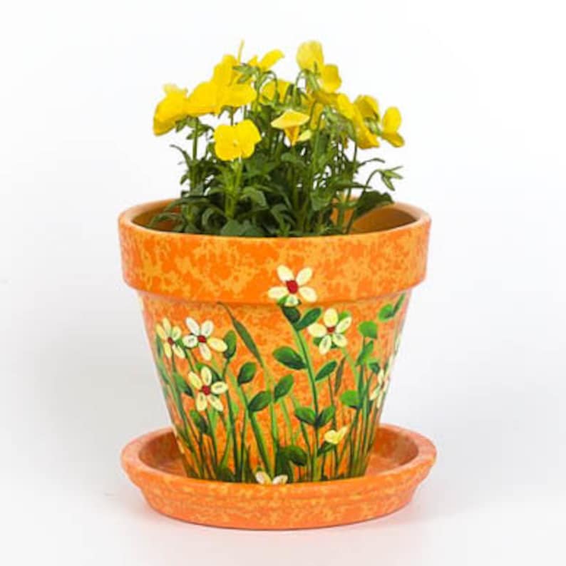 Flower Pot, 6 Inch Terra-cotta Clay Pot, Hand Painted , Mom, Dad ...