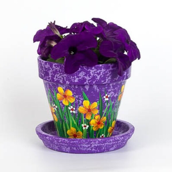 Painted Clay Pot Etsy