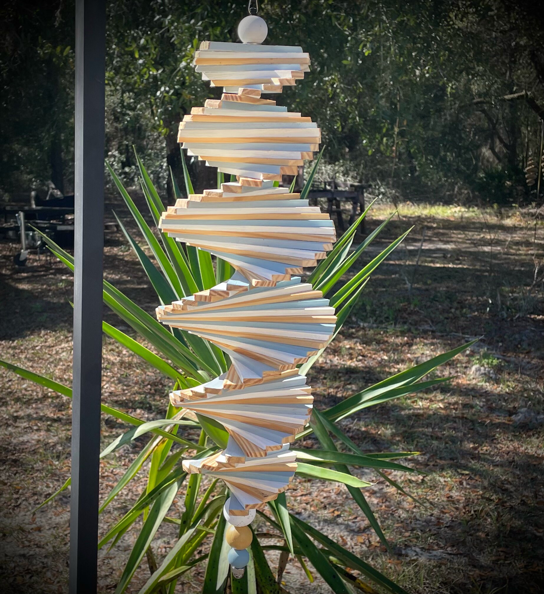 Wooden Spiral Wind Spinner OCEAN BREEZE Etsy