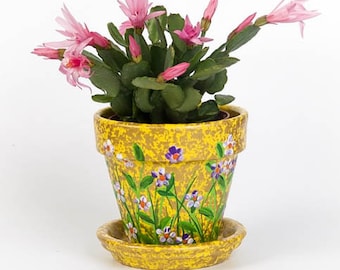 Flower Pot, 4 Inch Terra-cotta Clay Pot, Hand Painted  , Mom, Dad, Grandma, Aunt, Gift, Teacher, Housewarming, Home Decor