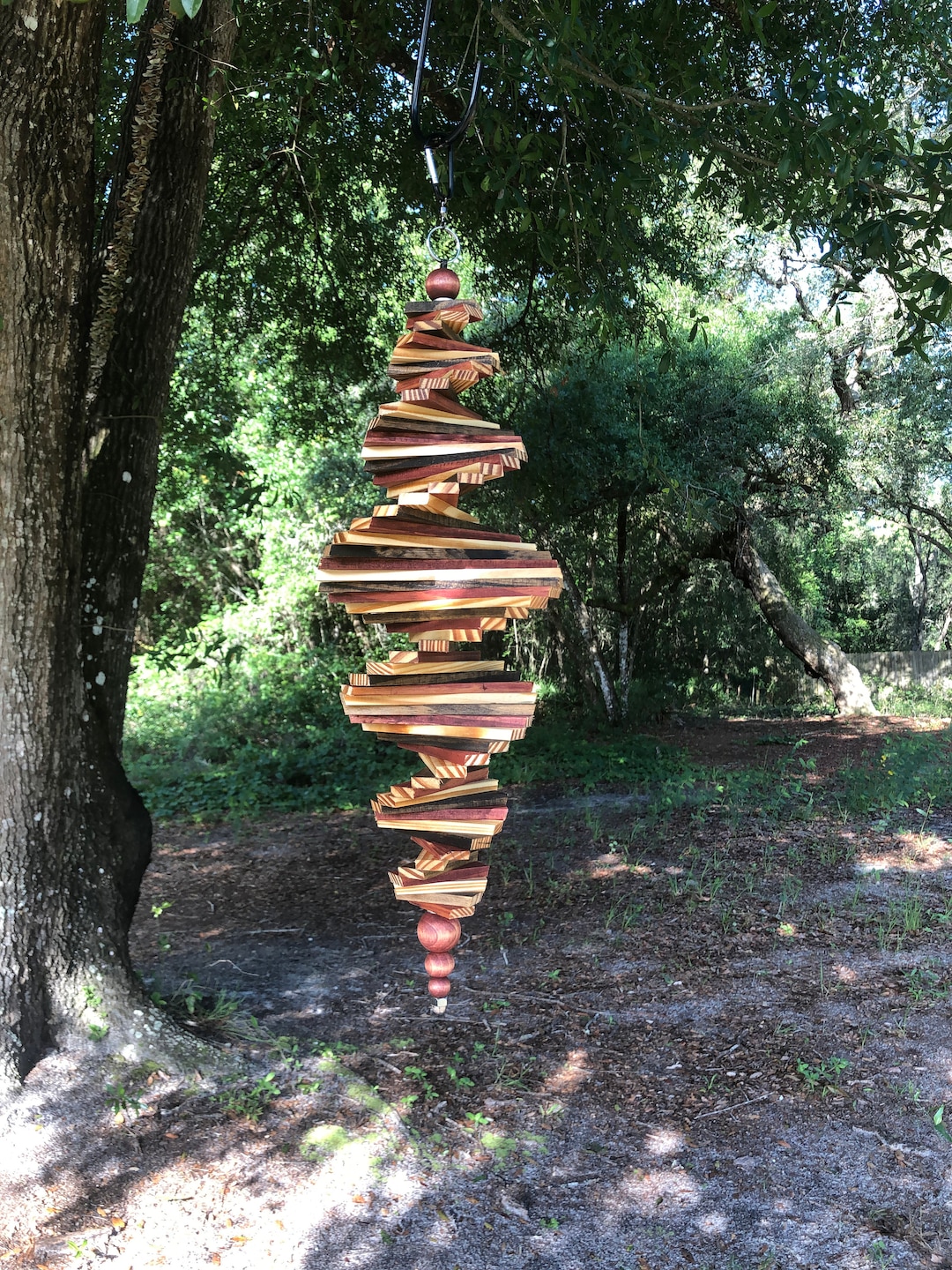 Wooden Spiral Wind Spinner Etsy