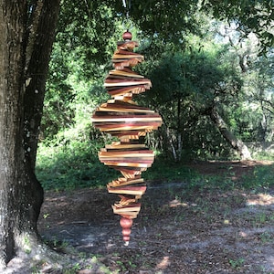 Wooden Spiral Wind Spinner