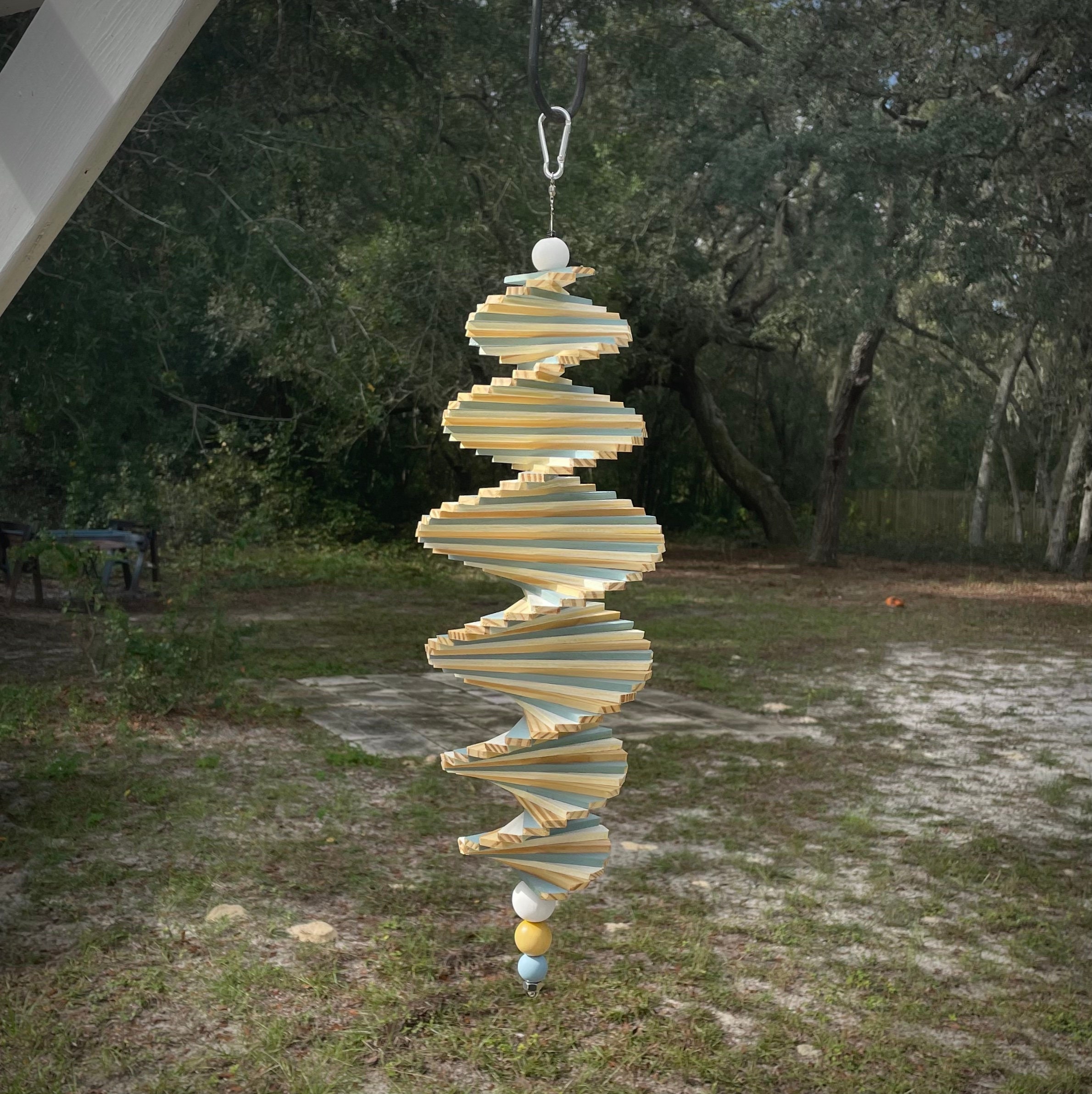 Wooden Spiral Wind Spinner OCEAN BREEZE Etsy