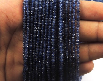 Iolite Smooth Rondelles 5 Huge Ink Blue Water Sapphire Semi Precious Gemstone Beads