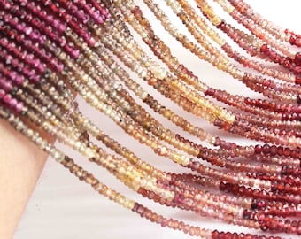 AAA Tunduru Sapphire Faceted Rondelle Beads - 3mm, 13 Inch Strand