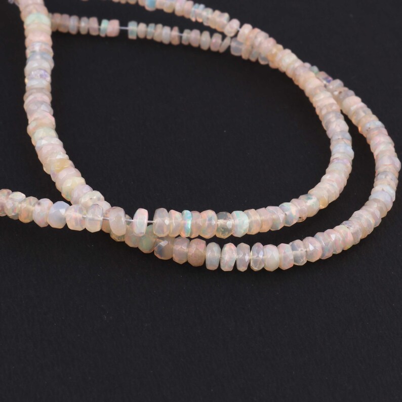 SP1518 1 Strand 100/% Natural And Genuine Welo Opal Rondelles Multi Fire Ethiopian Faceted Rondelles Beads,2mm-5mm,18 Inches