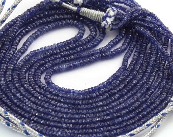 Collar Heishi de zafiro azul - Joyería de piedras preciosas de 5 hilos