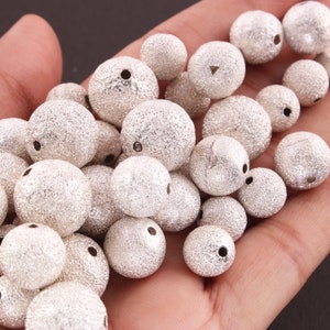 5 Pcs Silver   Plated Designer Copper Diamond Cut Round Balls Beads, Jewelry Making Supplies 7mm-15mm   Bulk Lot CCB0009