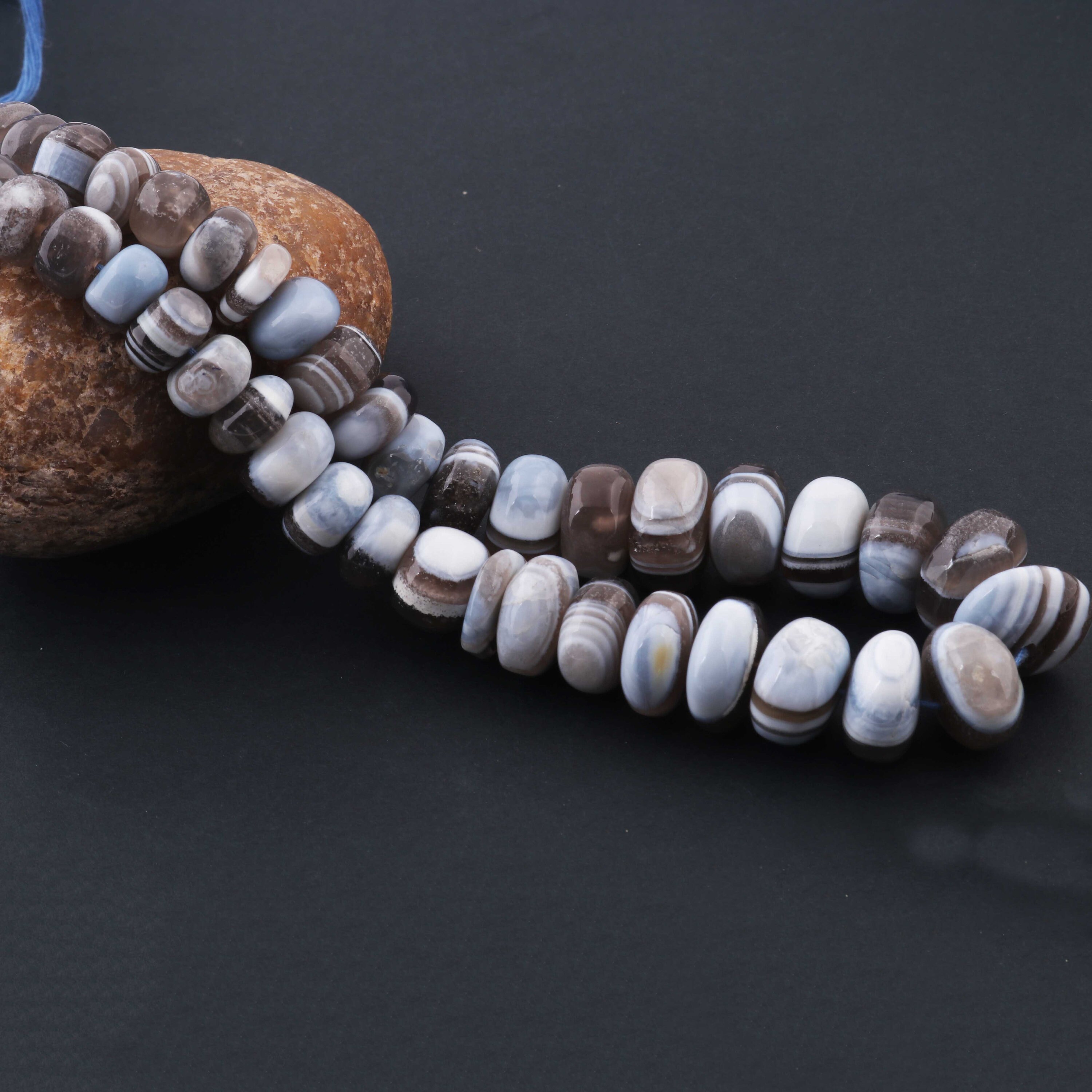 1 Strand Bolder Opal Roundle Beads smooth Blue Oregon Etsy