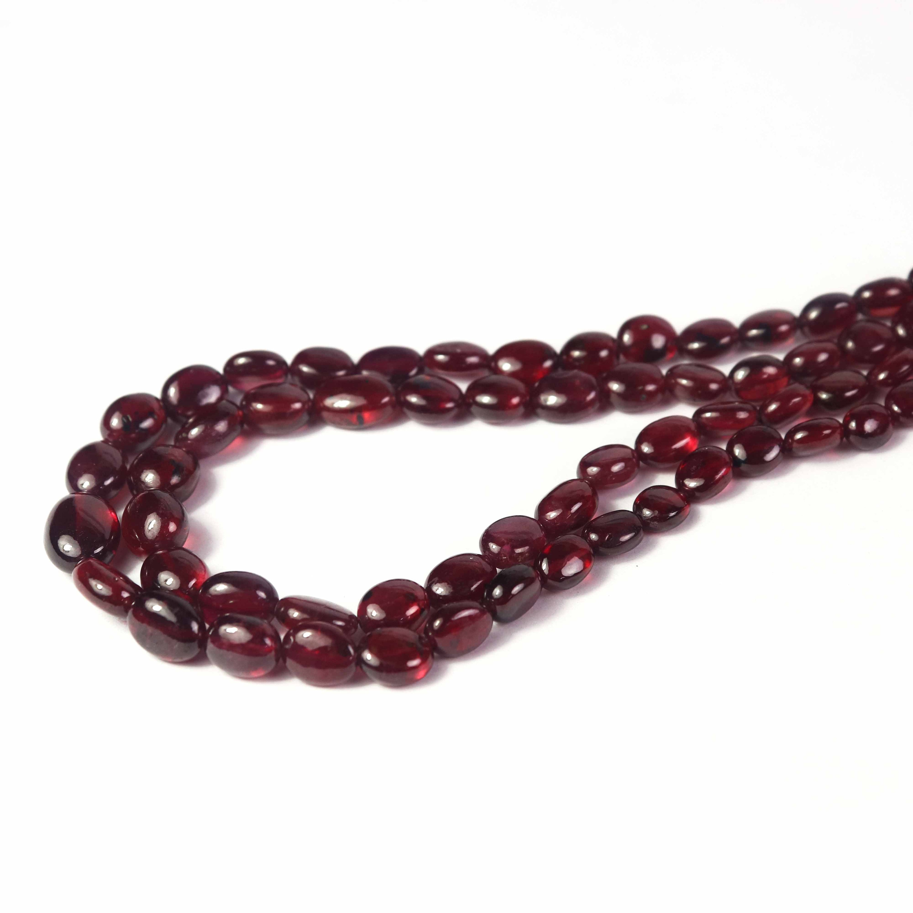 2 Strands of Natural Ruby Necklace Smooth Oval Necklace Etsy UK