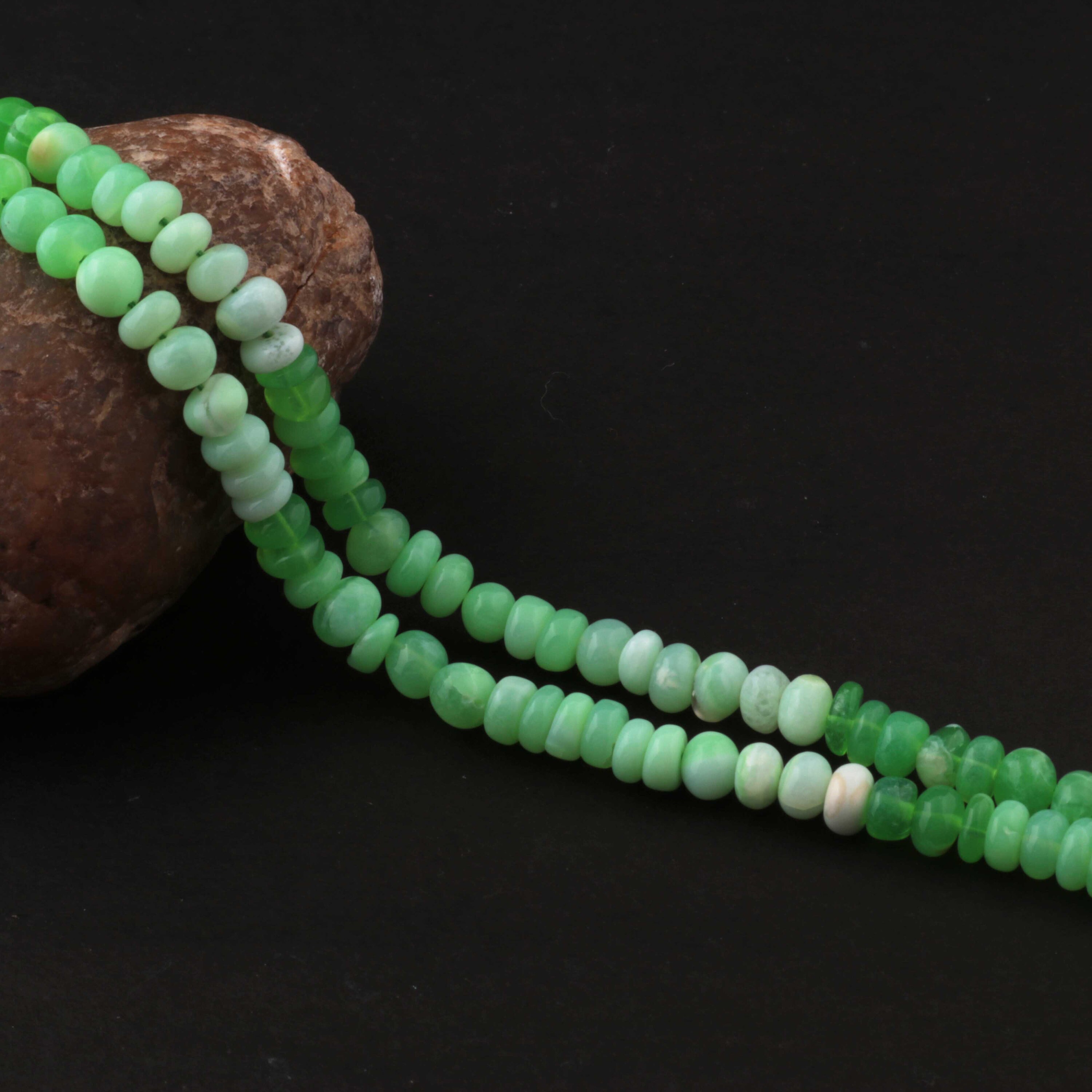 1 Strand Shaded Green Opal Roundelles Beads smooth Gemstone - Etsy