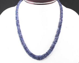 Natural Tanzanite Necklace - Double Strand Faceted Gemstone, 16 Inches