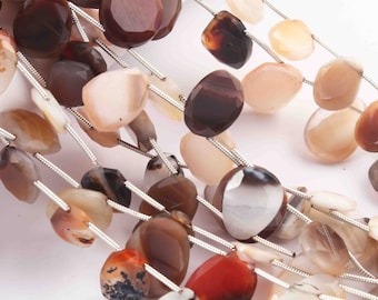 1 Strand Mix Stone Faceted Briolettes - Multi Stone Fancy Shape Briolettes - 12mmx9mm-14mmx11mm - 8 Inches  sp01420