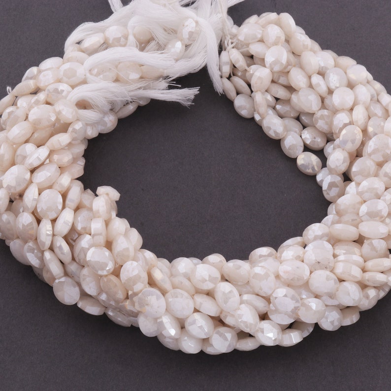1 Strand White Silverite Oval Beads,Faceted Gemstone Semi Precious Oval Beads,Jewelry Supplies 10mmx7mm 15 inches SP657
