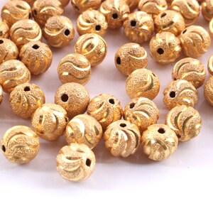 10 Pcs Gold Plated Designer Copper Diamond Cut Round Balls Beads, Jewelry Making Supplies 15 mm-20mm Bulk Lot CCB0007