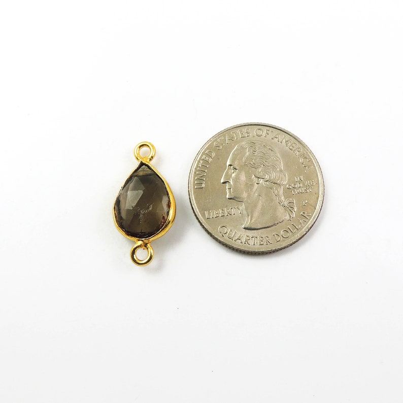 Gold Plated Smokey Quartz Connector,Jewelry making supplies,Bulk Wholesale CB002 36 pcs Bulk Lot Smoky Quartz Mix Shape Connector