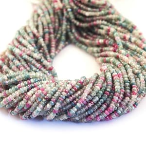 1 Strand Mix Stone Silverite Rondelles Beads ,Faceted Gemstone Rondelles beads, Jewelry Making Supplies 3mm-4mm 13 inches  SP840