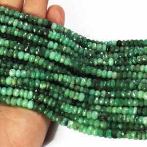 1 Strand Shaded Emerald Rondelles , Faceted Rondelles Beads, Gemstone beads, jewelry making supplies 5mm 13 inch Long SP1089