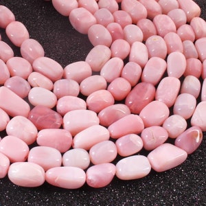 1 Strand Pink Opal Tumble Beads ,Smooth Gemstone Beads ,Nuggets beads, jewelry supplies 10mmx10mm-17mmx10mm 13 inches SP02834