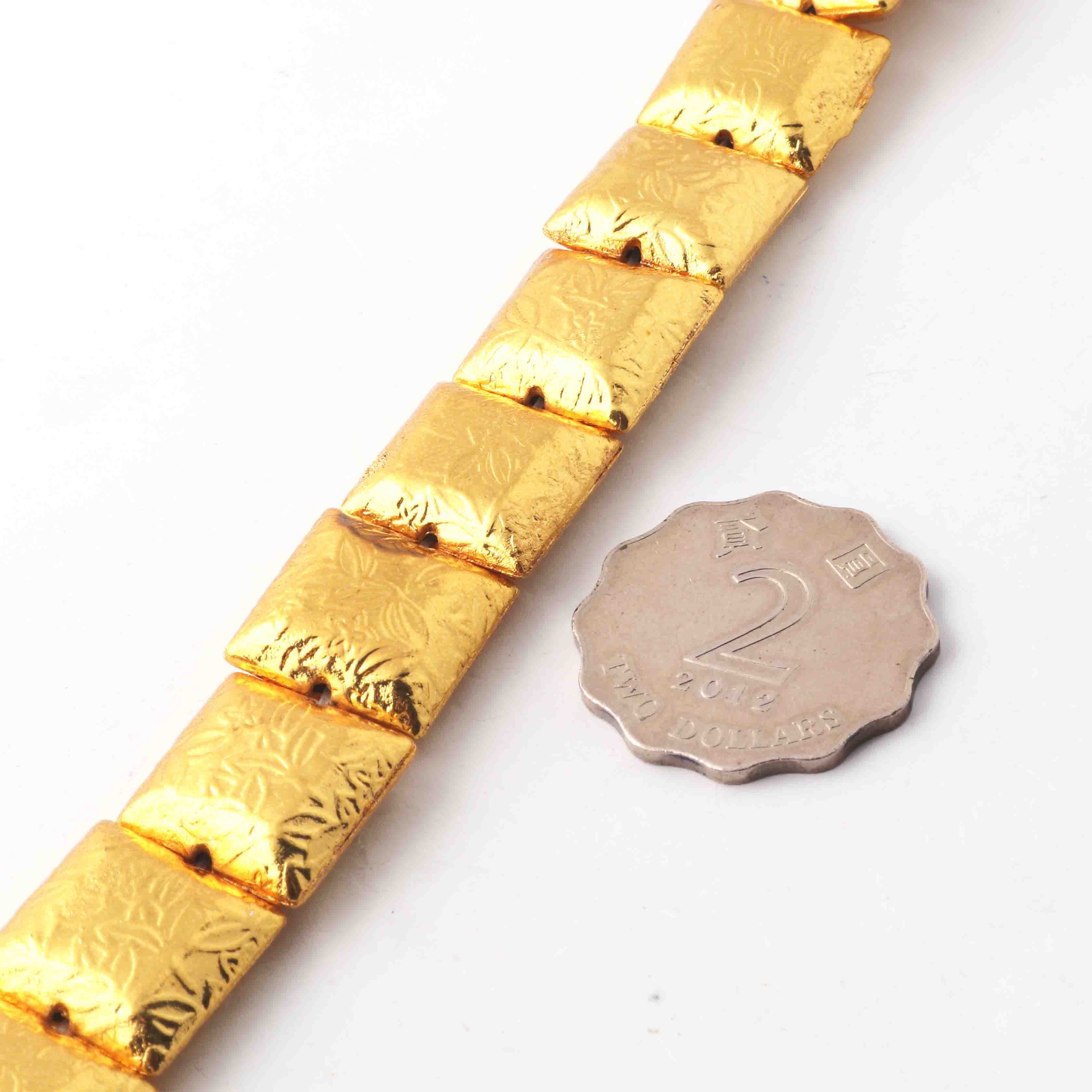1 Strand Gold Plated Designer Copper Square Shape Beads - Etsy