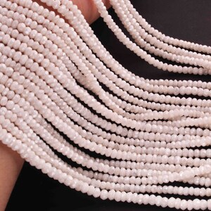 1  Strand White Silverite Faceted Rondelles  - Gemstone   Rondelles  4 mm-  13 Inches SP01809