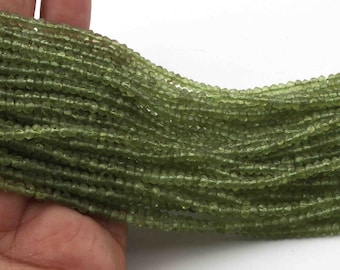 5 Strand Faceted Peridot Rondelle Beads, 3mm
