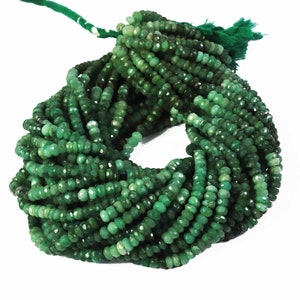 1 Strand Shaded Emerald Rondelles , Faceted Rondelles Beads, Gemstone beads, jewelry making supplies 5mm 13 inch Long SP1089