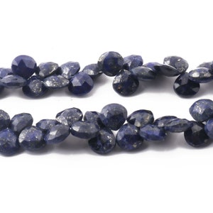 1 Strand Lapis Lazuli Heart Beads , Gemstone  Faceted  Briolettes , jewelry making supplies , 9mm-9mm 7 Inches SP1220