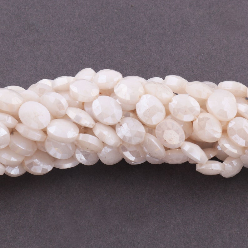 1 Strand White Silverite Oval Beads,Faceted Gemstone Semi Precious Oval Beads,Jewelry Supplies 10mmx7mm 15 inches SP657
