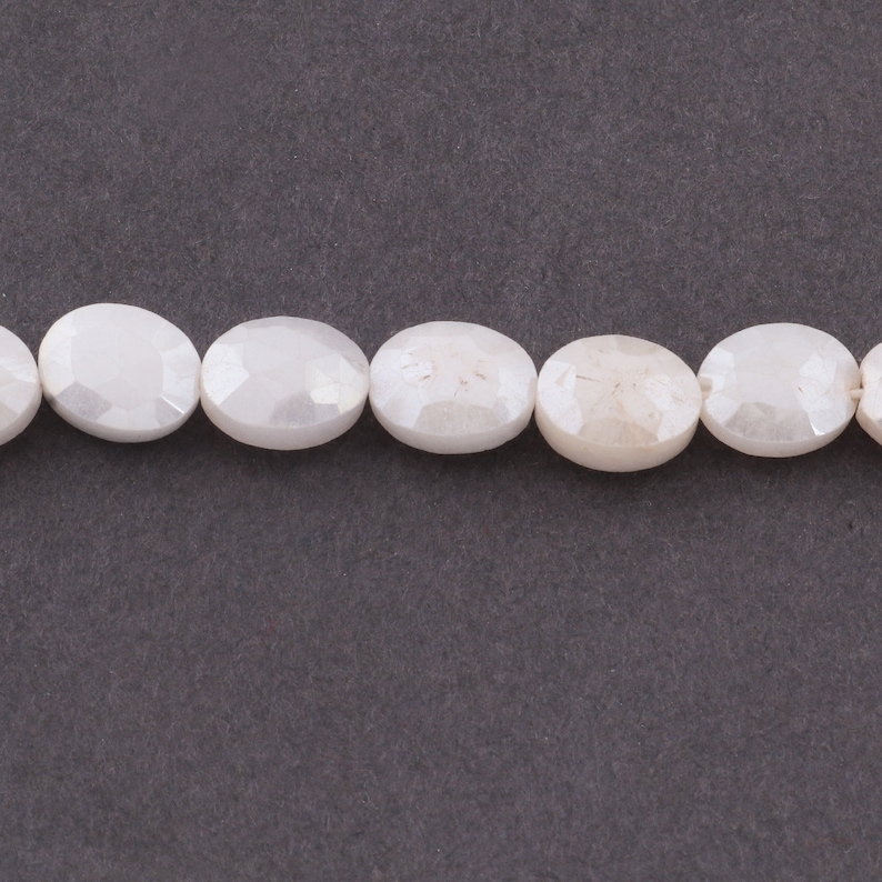 1 Strand White Silverite Oval Beads,Faceted Gemstone Semi Precious Oval Beads,Jewelry Supplies 10mmx7mm 15 inches SP657
