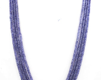 Collar Heishi de Zafiro Azul - Collar de Piedras Preciosas en Capas