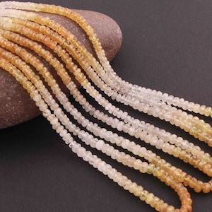 1 Strand Shaded Yellow Sapphire Faceted Rondelles Shape Beads,Faceted Gemstone Briolette's , jewelry supplies 3-4mm 17 inches SP01239