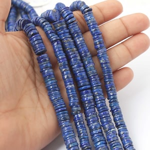 Rondelle de lapis-lazuli, pierre précieuse lisse, 6 mm-2 mm 14 pouces