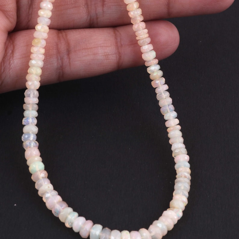 SP1518 1 Strand 100/% Natural And Genuine Welo Opal Rondelles Multi Fire Ethiopian Faceted Rondelles Beads,2mm-5mm,18 Inches