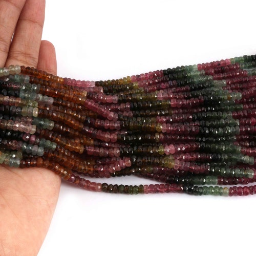 Perline Sciolte Di Tormalina Multicolore Naturale Autentica Di