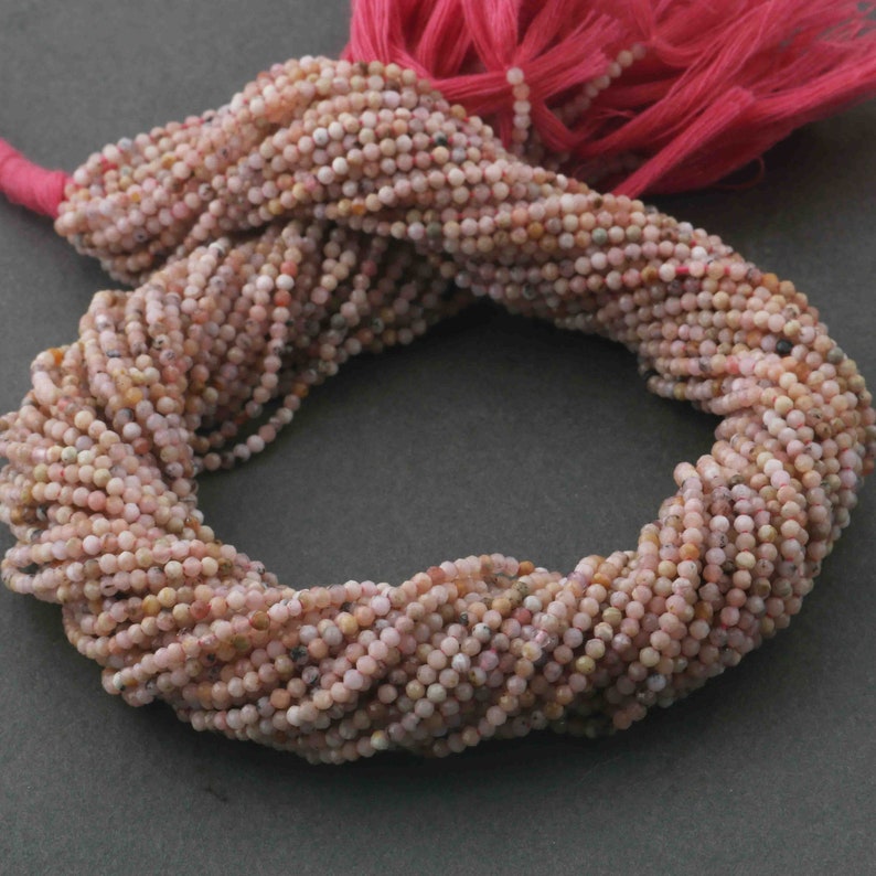5 Strands Shaded Pink Opal Rondelles,Faceted Tiny Rondels Beads Gemstone beads,jewelry making supplies 2mm 13inch Long GB158