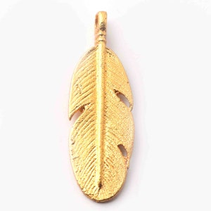 5 Pcs Feather  Charm Pendant, 24k Gold Plated Feather Pendant,Feather Shape Pendant, Casting Copper,Jewelry Making Tools,55mmx12mm  CCB1125