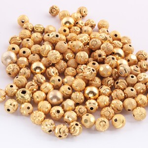 10 Pcs Gold Plated Designer Copper Diamond Cut Round Balls Beads, Jewelry Making Supplies 15 mm-20mm Bulk Lot CCB0007