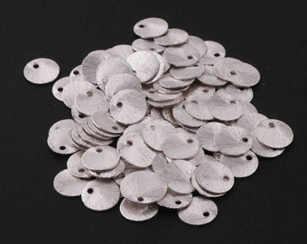 5 Pcs Designer Silver Plated Copper Stamping Blanks , Round Charm, Brush Copper Discs,Jewelry Making Tools, 10mm,Great For Earrings,CCB786