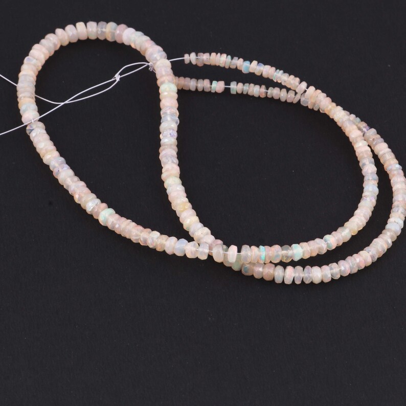 SP1518 1 Strand 100/% Natural And Genuine Welo Opal Rondelles Multi Fire Ethiopian Faceted Rondelles Beads,2mm-5mm,18 Inches